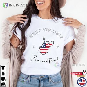 West Virginia Born And Raised T shirt west virginia map 2 Ink In Action