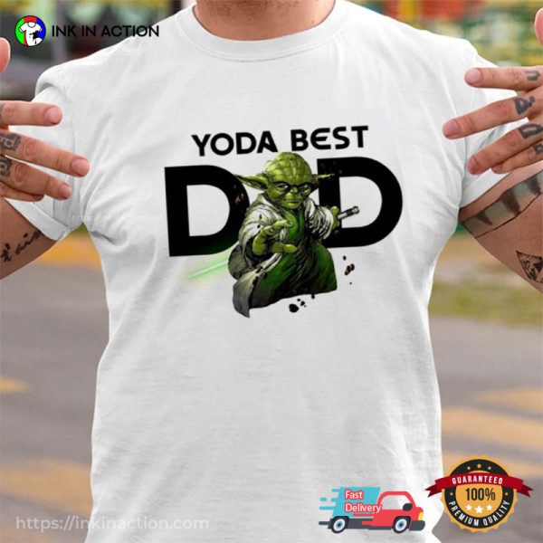 Yoda Lightsaber Best Dad Star Wars Fathers Day T-shirt