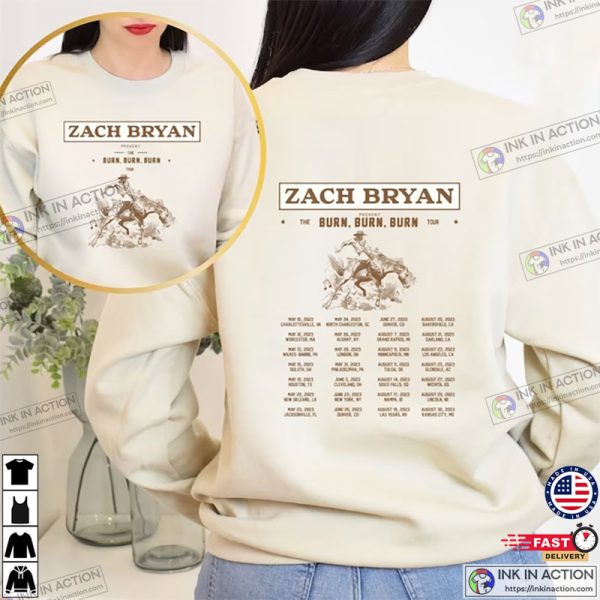 Zach Bryan The Burn Burn Burn Tour 2023 Shirt