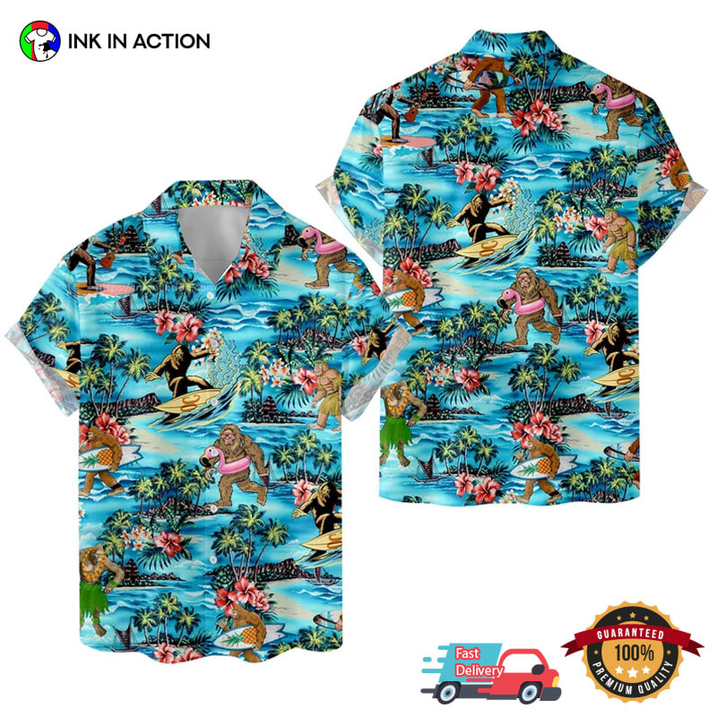 Bigfoot Hawaiian Shirts Sasquatch Funny Hawaiian Shirts
