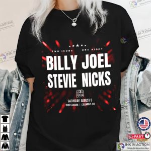 billy joel and stevie nicks tour 2023 Two Icon One Night ohio stadium concert T Shirt 2 Ink In Action