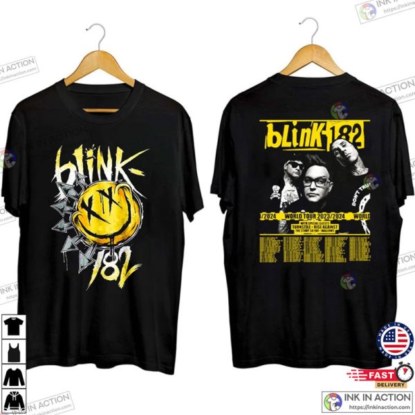 Blink 182 Tour 2023 Arrow Smiley 2 Sides Shirt