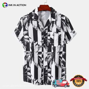 coconut palm tree Black And White hawaiian t shirts Ink In Action