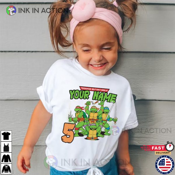 Custom Birthday Shirts, Teenage Mutant Ninja Turtle Original Comic Theme Birthday Shirt