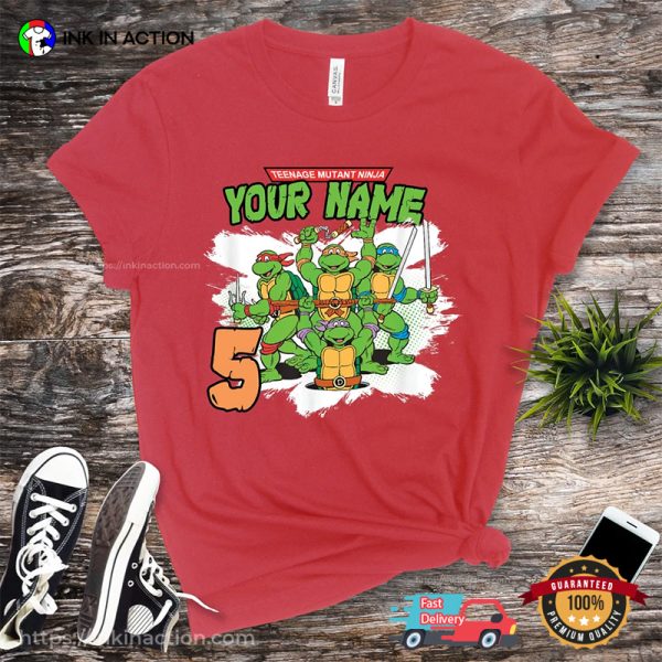 Custom Birthday Shirts, Teenage Mutant Ninja Turtle Original Comic Theme Birthday Shirt