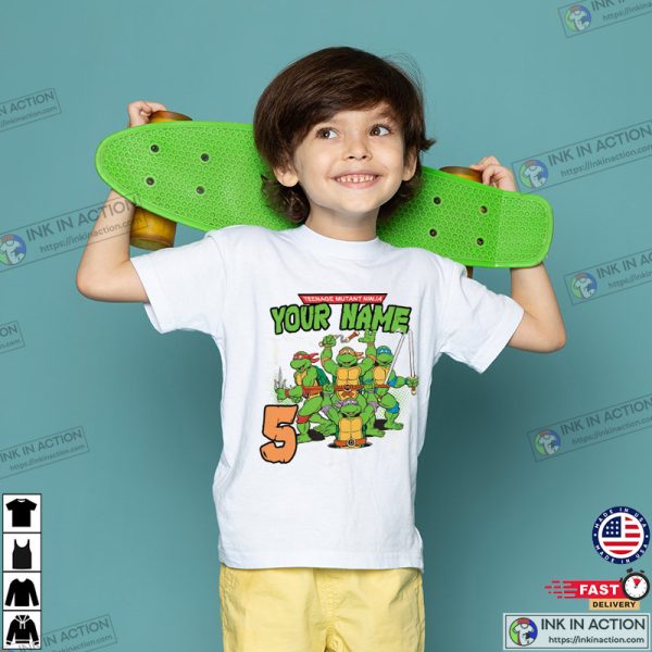 Custom Birthday Shirts, Teenage Mutant Ninja Turtle Original Comic Theme Birthday Shirt