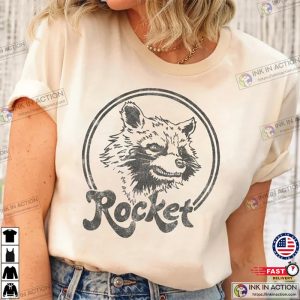 guardians of the galaxy raccoon Rocket Circle Portrait T Shirt 2 Ink In Action