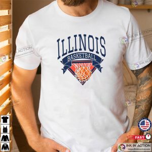 illinois state basketball Vintage T shirt 2 Ink In Action