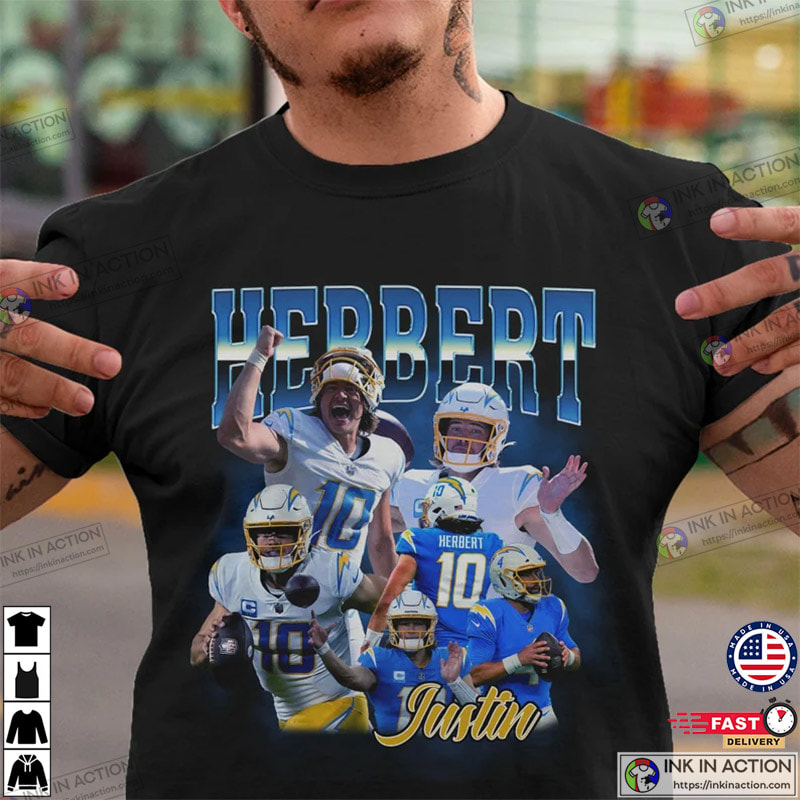 Nfl Los Angeles Team, Los Angeles Chargers Justin Herbert Vintage Shirt -  Ink In Action