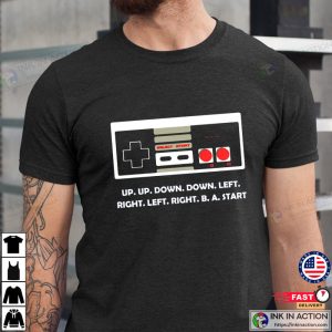 Nintendo Old Console Video Game Shirt, Cheat Codes Graphic Tee
