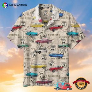 old muscle cars On Route Hawaiian Shirt Ink In Action