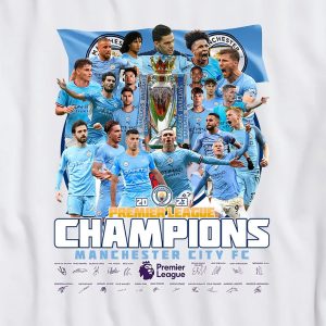 premier league winners 2023 Manchester City FC Player Name With Signature T Shirt 3 Ink In Action