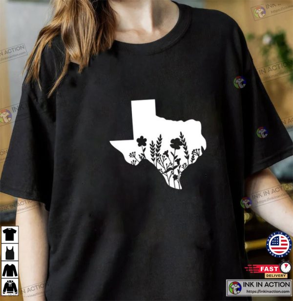 Texas Region Map Floral Texas Tshirts