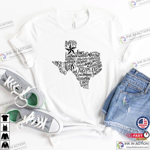 Texas Region Map Texas Shirt