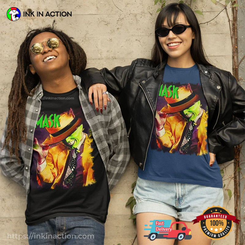 The Mask Jim Carrey Movie Poster 90s Cool Graphic Tees - Ink In Action