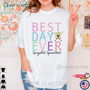 the sponge bob spongebob the best day ever Colorful T Shirt Ink In Action