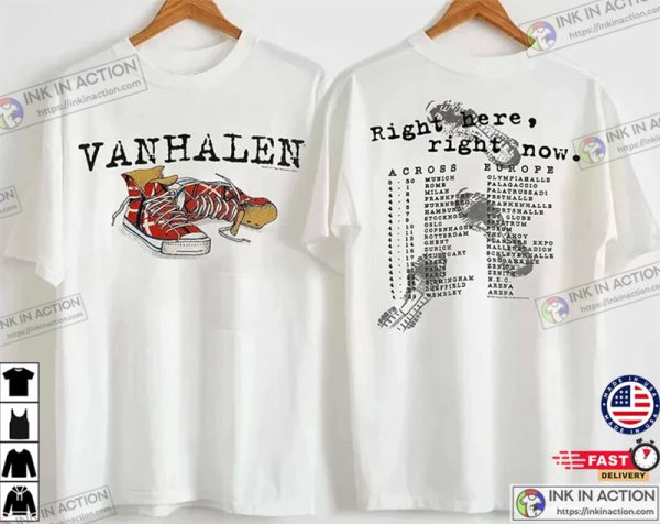 Van Halen Right Here Right Now, Vintage Rock T-shirts