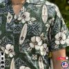 White Hibiscus Flower and Surf Board Hawaiian T-Shirts