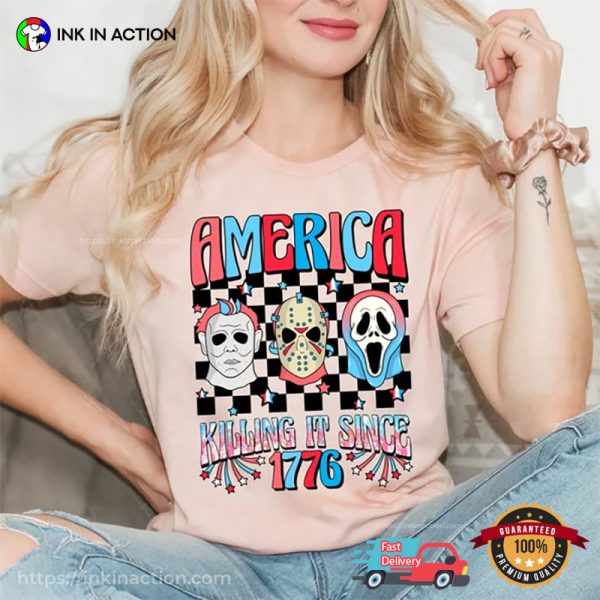 4th of July America Killin’ It Since 1776 Horror Movie Shirts