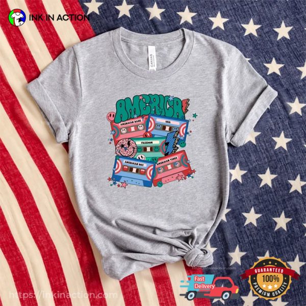 America Casettes, America Music Shirt, Happy 4th Of July Shirt