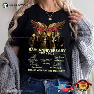 Aerosmith 53rd Anniversary 1970 – 2023 Signatures Shirt, Aerosmith Band
