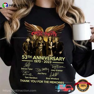 Aerosmith 53rd Anniversary 1970 2023 Signatures Shirt aerosmith band 4 Ink In Action