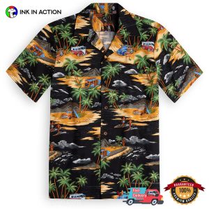 Aloha Beach Cars And Trees Hawaiian Shirt