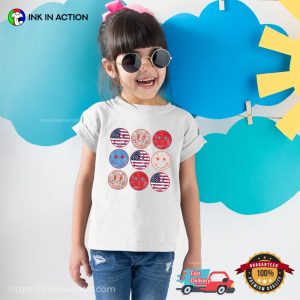 American smiley face stickers Independence Day Shirt Ink In Action