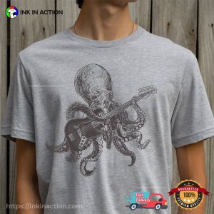 Bassist Octopus Funny T shirt Bass Player Gift Idea 3 Ink In Action