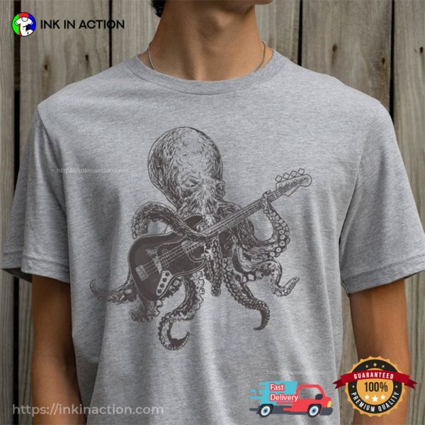 Bassist Octopus Funny T-shirt, Bass Player Gift Idea