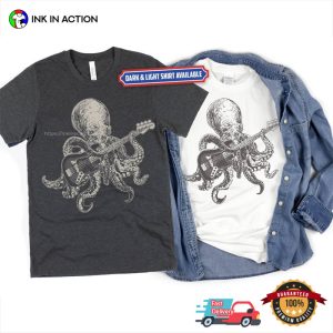 Bassist Octopus Funny T shirt Bass Player Gift Idea 4 Ink In Action