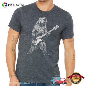 Bear Playing Bass Guitar vintage rock tees 2 Ink In Action