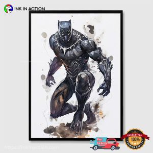 Black Panther Avengers Watercolor Artwork Poster 3