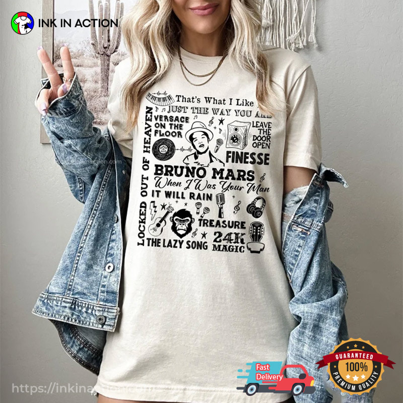 Bruno Mars Graphic T-shirt, Music Lover Gift