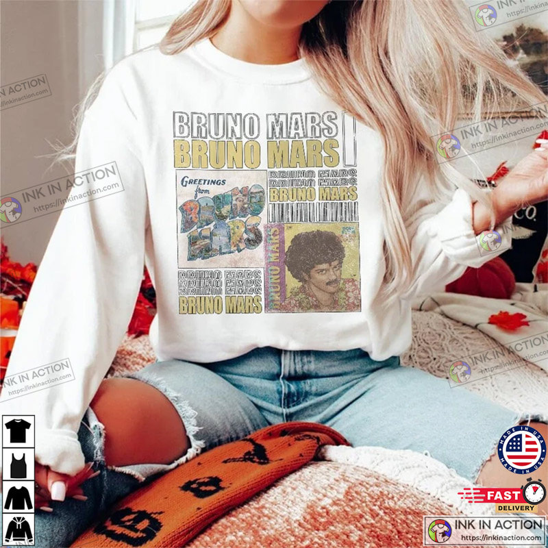 Bruno Mars Hip Hop 90s Retro Vintage Graphic Shirt