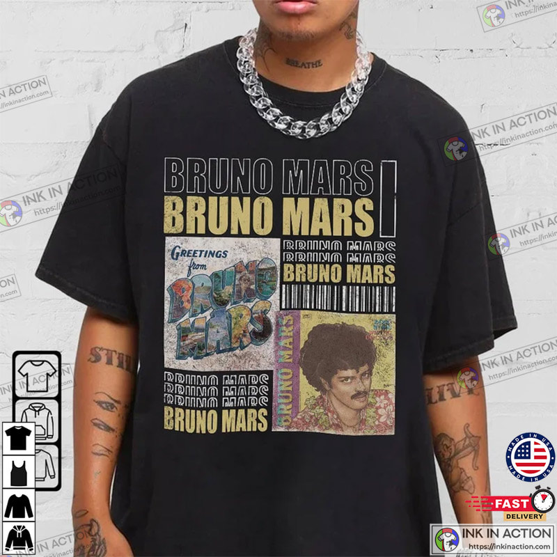 Bruno Mars Hip Hop 90s Retro Vintage Graphic Shirt