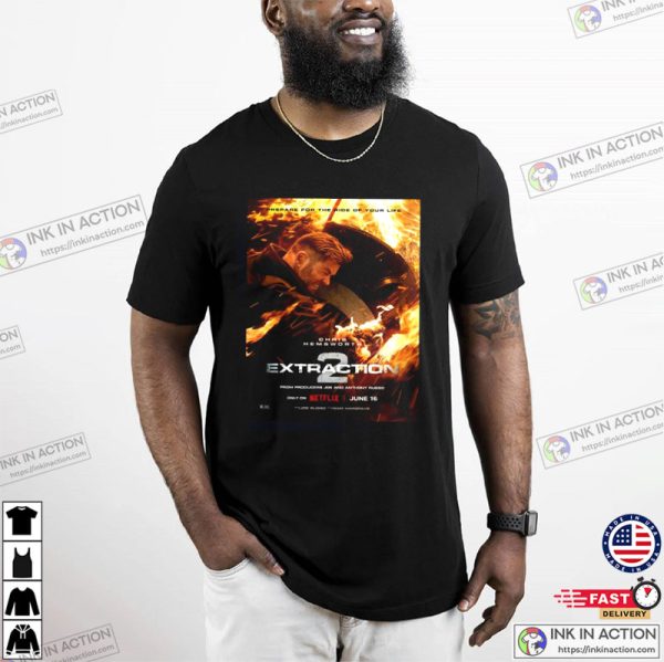 Chris Hemsworth Ultimate Action Man Extraction 2 Poster T-shirt