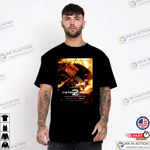 Chris Hemsworth Ultimate Action Man Extraction 2 Poster T-shirt