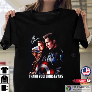 Captain America Thank You Chris Evans Signature T Shirts 2 Ink In Action