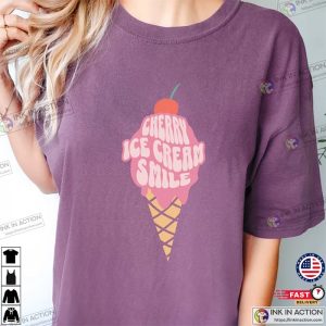 Cherry Ice Cream Smile Comfort Colors Shirt duran duran concert Merch 3