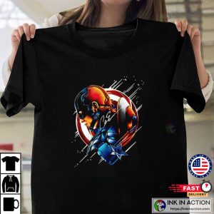 Chris Evans Captain America Star Light Color Signature T-shirt