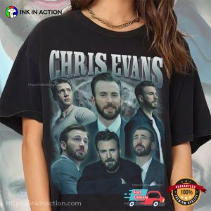 Chris Evans Vintage 90s Graphic Tee Chris Evans Fan Gifts 3 Ink In Action