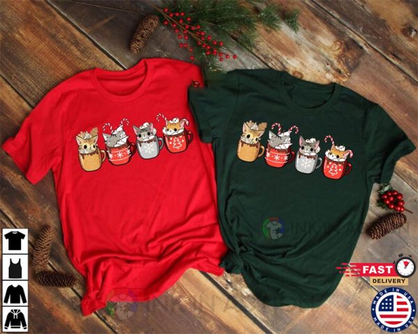 Christmas Cats And Coffee Coffee Lover Shirt