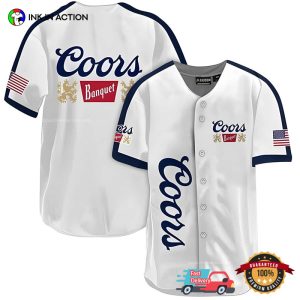 Coors Banquet Beer America White Baseball Jersey