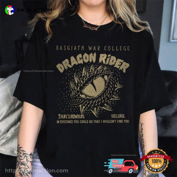Dragon Rider There’s Nowhere Violence Shirt, Basgiath War College Merch