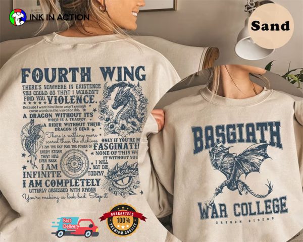 Fourth Wing Rebecca Yarros, Basgiath War College Shirt, The Empyrean Series