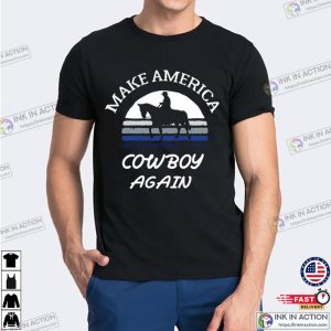 Funny Make America Cowboy Again Sunset cowboy shirt 2 Ink In Action