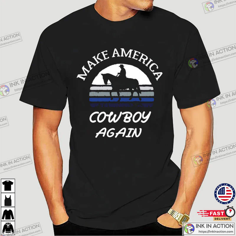 Funny Make America Cowboy Again Sunset Cowboy Shirt