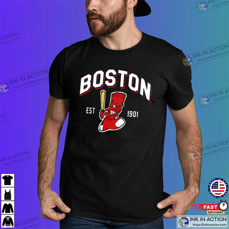 Funny Mascot Est 1901 Boston Red Sox Baseball Shirt - Ink In Action