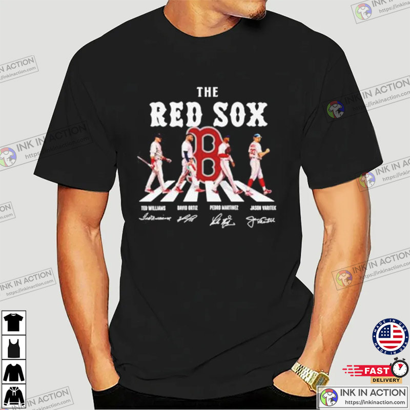 The Boston Red Sox abbey road signatures shirt, hoodie, sweater